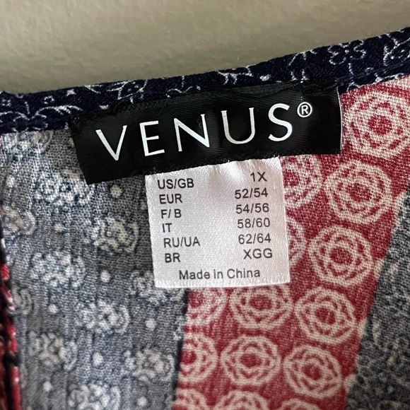 Venus Plus Sized Mixed Print Romper Size 1x - Picture 6 of 9